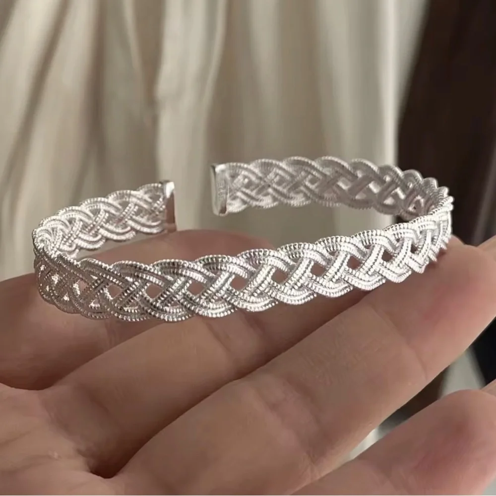 Sterling Silver Braided Cuff Bracelet